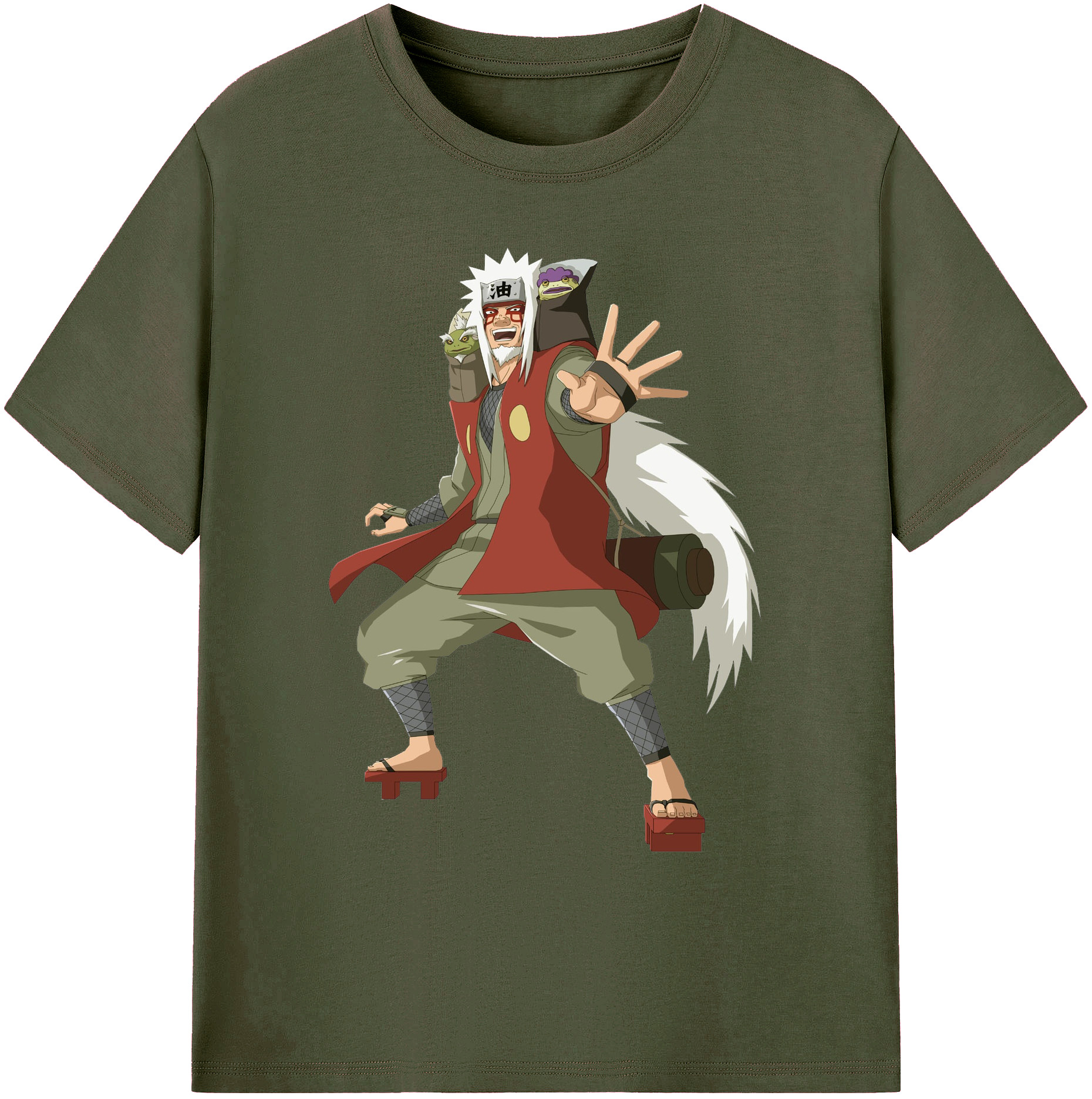 （画像用） NARUTO -ナルト- 自来也（じらいや） Jiraiya 綿100％ メンズ半袖Tシャツ｜肌触りやわらか＆通気性